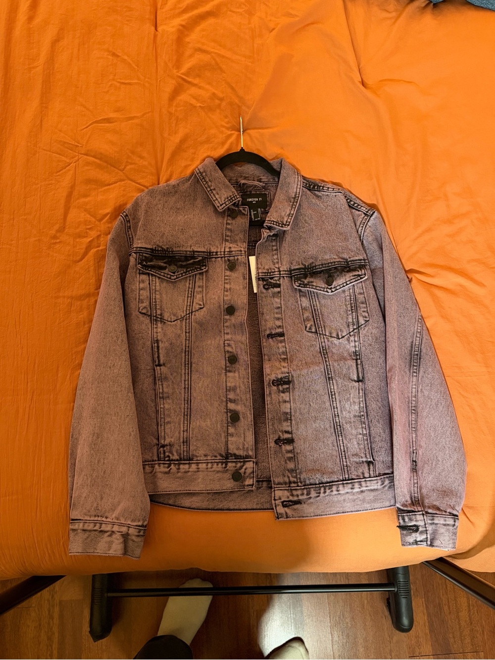 Forever 21 Washed Light Purple Denim Jacket